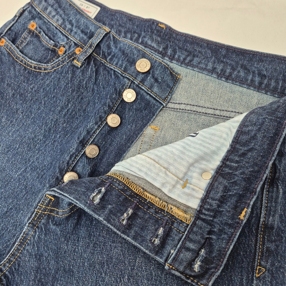 Gap Cheeky Straight High Rise Jeans Dark Indigo Blue Button Fly 29/8 Short NWOT